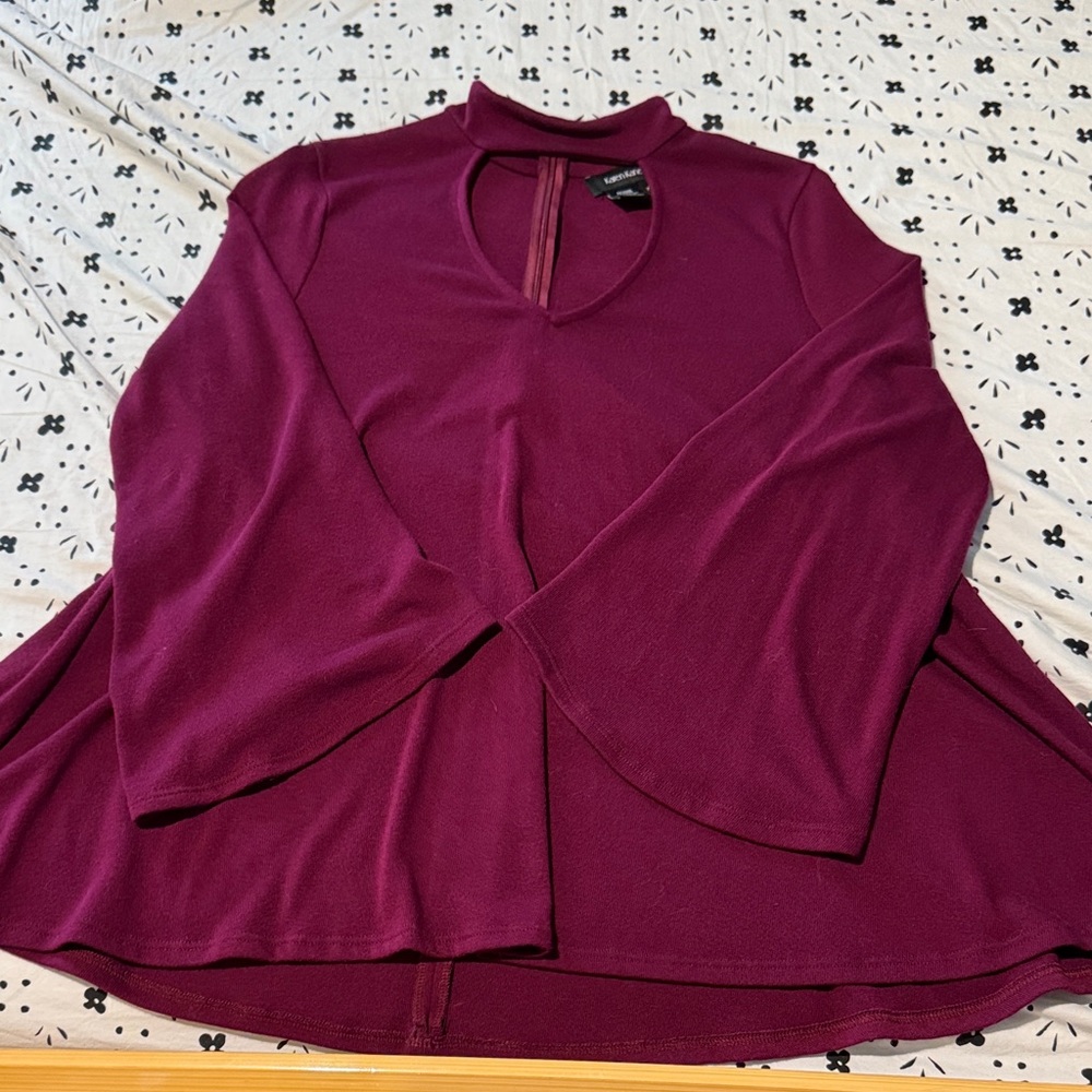 Karen Kane Deep Burgundy Blouse